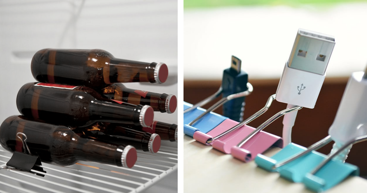 50 unique yet useful ways to use binder clips at home