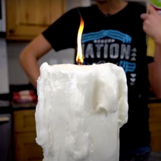 Woman makes candles from various kitchen items to see which one will