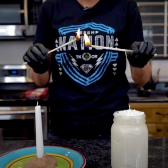 Woman makes candles from various kitchen items to see which one will