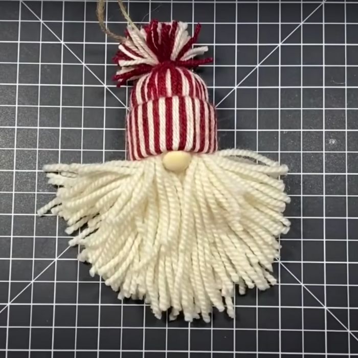 Make adorable gnome ornaments with yarn and cardboard