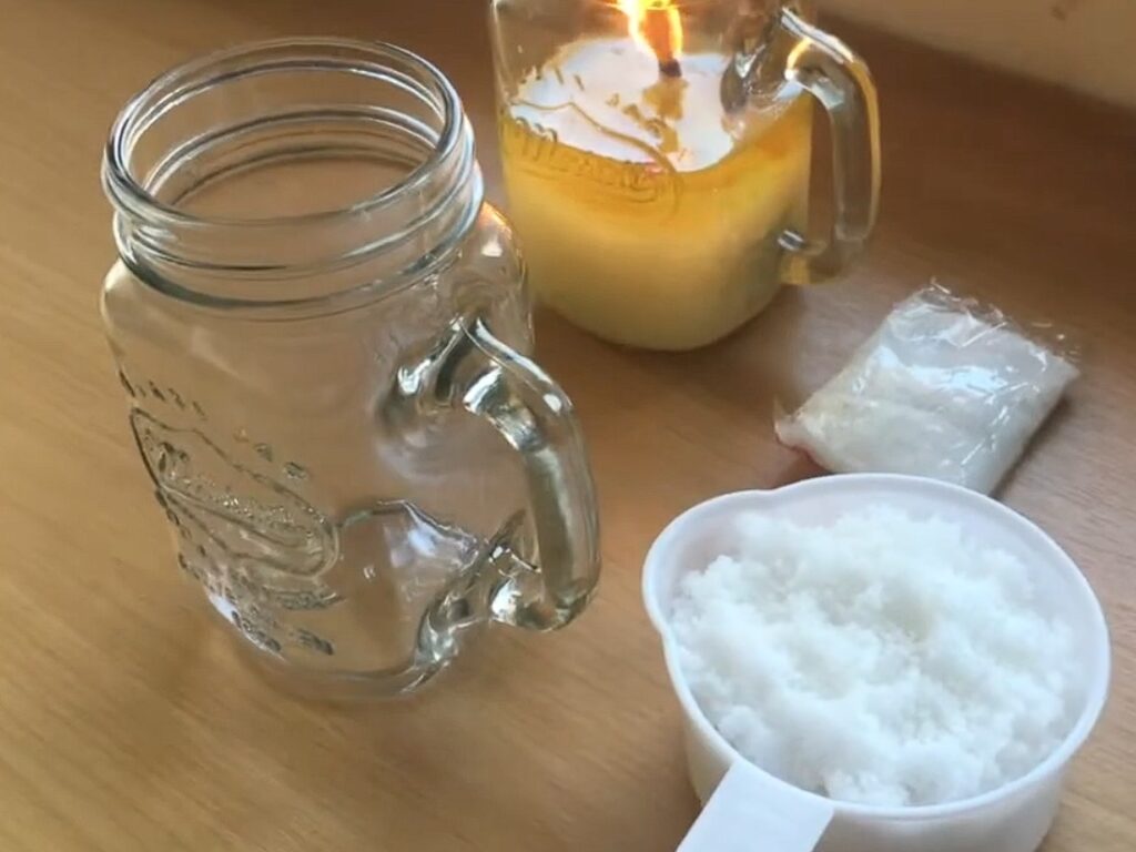 Scientist combines oil and salt to show how to make “waxless candles