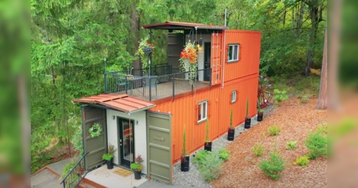 Couple combine two shipping containers to build fully functional “dream