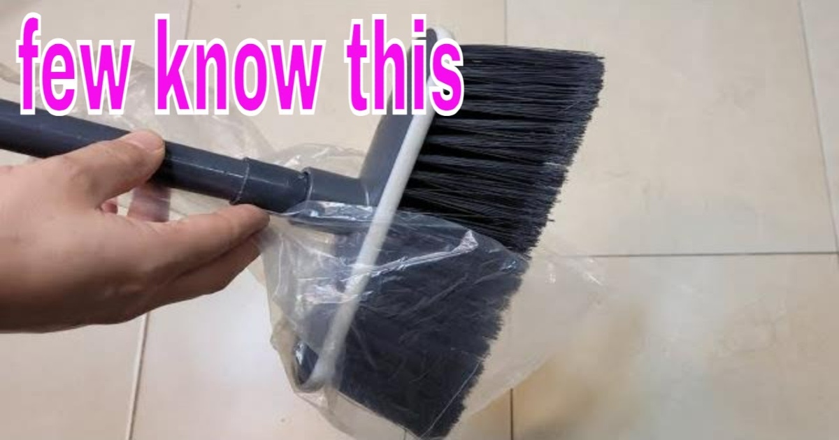 Put a plastic bag over your broom for a hack you’ll wish you knew sooner