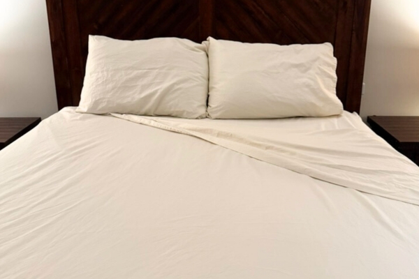 Brooklinen sheets on bed