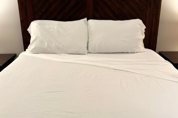 Cozy Earth sheets on bed