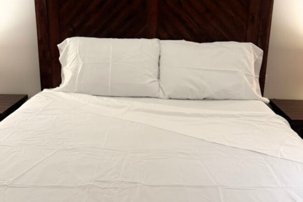 Slumber Cloud sheets on bed